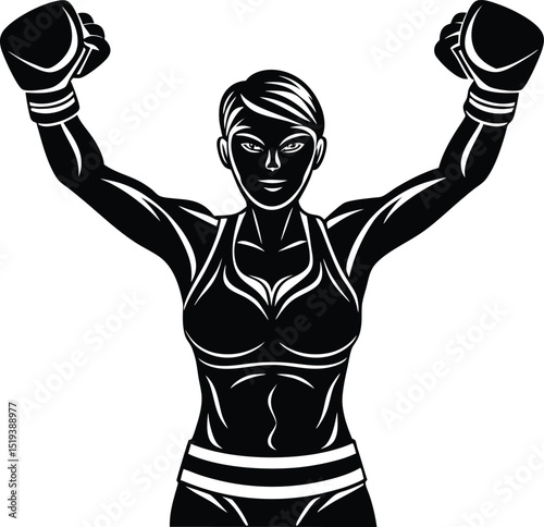 Energetic Boxer Vector Silhouette with a Dynamic Athletic Posture
