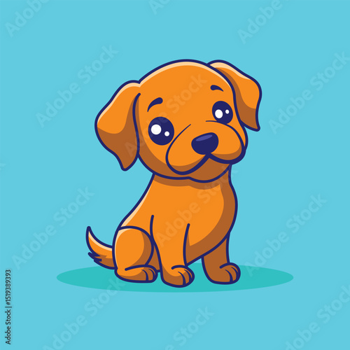 Cute Dog Sitting Cartoon Vector Icon Illustration. Animal Nature Icon Concept Isolated Premium Vector. Flat Cartoon Style