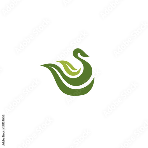 Swan Leaf Organic Logo Design