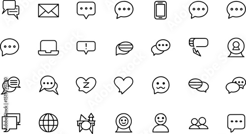 chatting and speaking colored signed icon collecti.eps