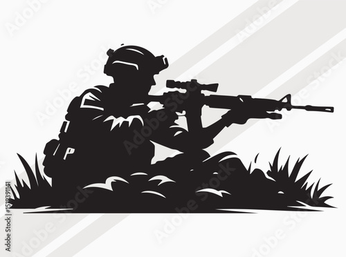 Military Silhouette Collection Featuring Soldiers, Rifles, Flags, and Helicopters for Patriotic and Tactical Designs, US Soldier with American flag SVG, Patriot flag SVG