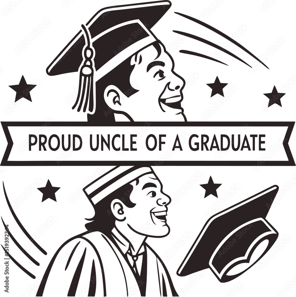 Proud uncle Of A Graduate typography T-shirt Design Print Ready esp