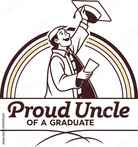 Proud uncle Of A Graduate typography T-shirt Design Print Ready esp