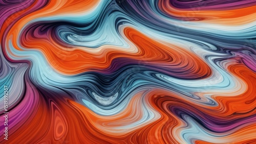 Swirls paint abstract multicolor fluid background
