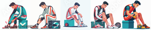 sick ankle racer character vector