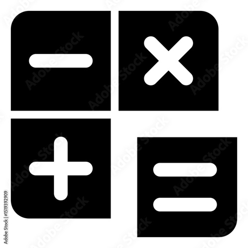 Calculator Icon Black Solid