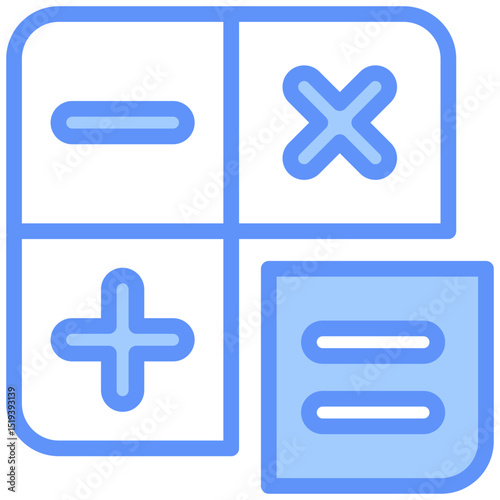 Calculator Icon Outline Blue