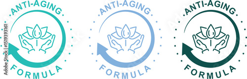 Anti-Aging Formula Vector Badge – Skincare Label