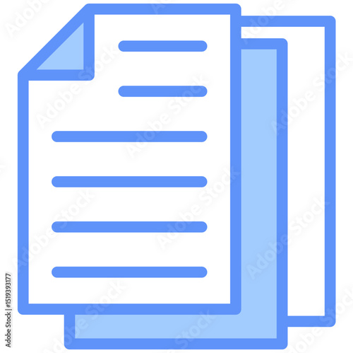 Paper Icon Outline Blue