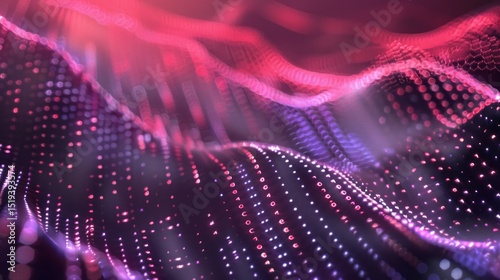 Abstract Pink Purple Digital Wave Background Modern Technology Futuristic Design Elegant Glowing Particles Smooth Flowing Lines Dynamic Energy Vibrant Hues Intricate Details High Resolution Premium   