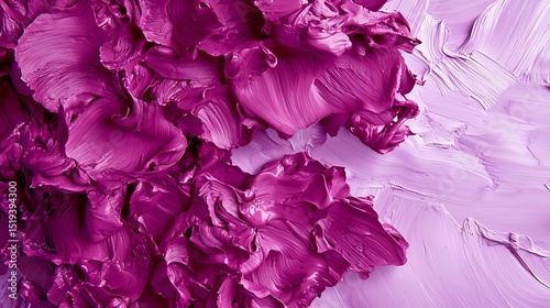Intense fuchsia ink layered over soft lavender paint, forming a textured and bold design with intricate depth and vibrant contrast.