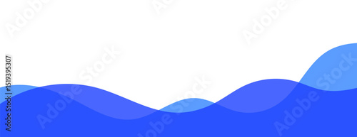 Wave separator footer, modern divider shape for webpage vector element