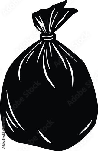 tied garbage bag isolated vector