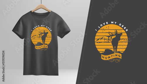 Black casual cotton tee shirt design template