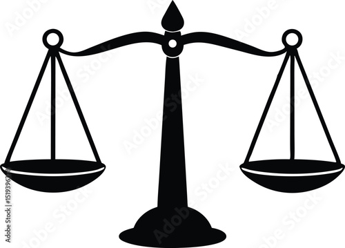 justice scales, weight scale isolated vector