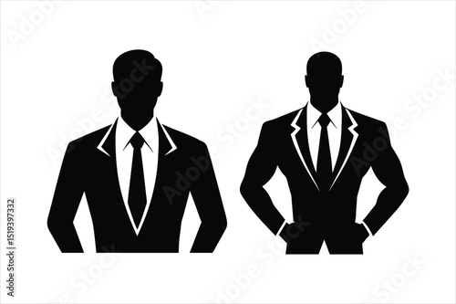 A silhouette vector illustration set of strong professional.