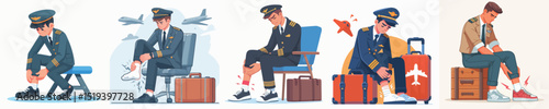 vector character pilot ankle pain
