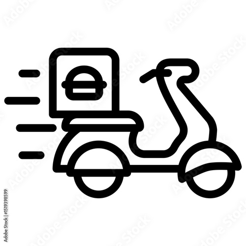 Delivery Bike Icon Outline