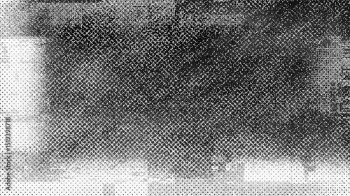 Abstract Chaotic Grunge Glitch Grayscale Patterns Gritty Dirty Pattern squared  Halftone Dither Across Textured Surfaces