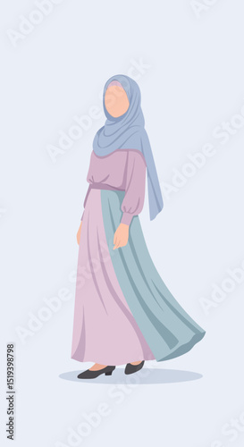 Contemporary Muslimah Fashion - Stylish Woman in Modest Hijab Outfit