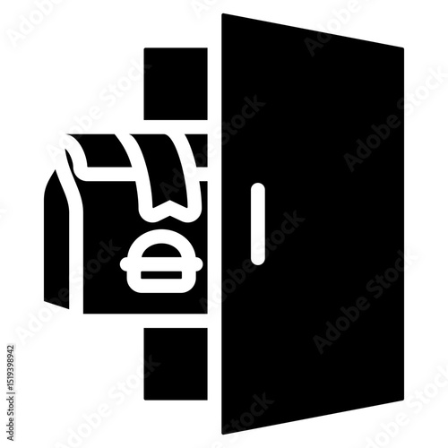 Doorstep Delivery Icon Black Solid