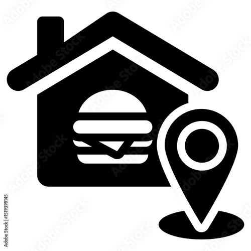 Delivery Address Icon Black Solid