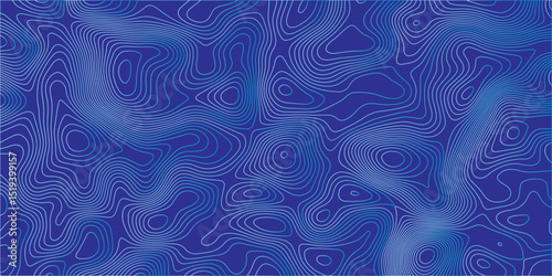"Create an abstract background featuring blue topographic contour lines on a deep blue gradient surface, evoking a sense of flowing terrain or underwater depth maps."