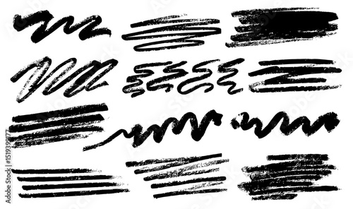 Vector illustration of scribble stripes and bold paint shapes, marker sketch squiggles, children’s crayon doodle, charcoal pencil scratches, creative abstract art, colorful patterns, expressive lines.