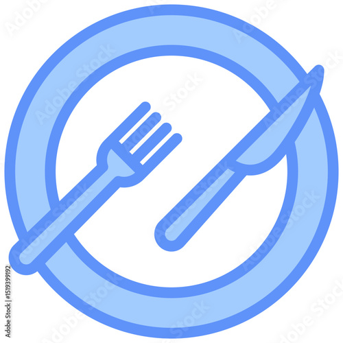 Meal Kit Icon Outline Blue