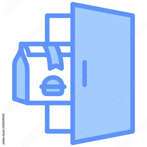 Doorstep Delivery Icon Outline Blue