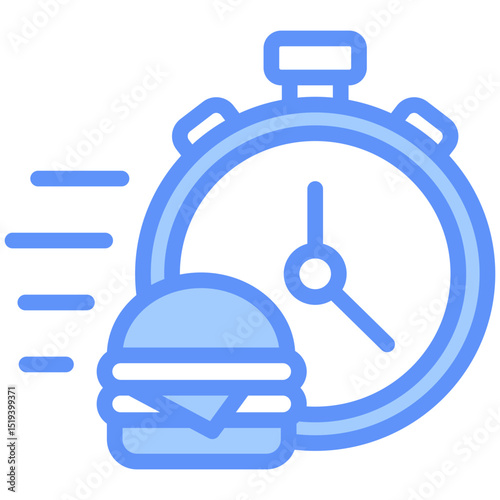 Delivery Time Icon Outline Blue