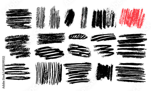 Charcoal scribble stripes, bold paint shapes, children’s crayon doodle, rouge handdrawn scratches, horizontal waves, squiggles in marker sketch style, vector illustration, abstract art, modern design.