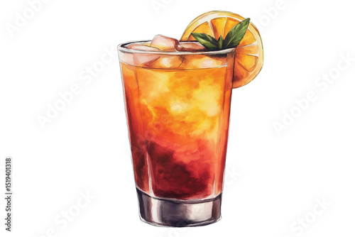 Wallpaper Mural Tequila Sunrise Cocktail isolated on white background Torontodigital.ca
