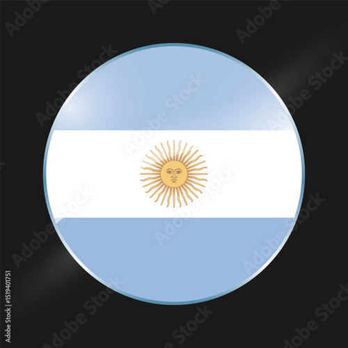 Argentina flags design vector illustration graphic of glossy buttons with identification pin vector illustration