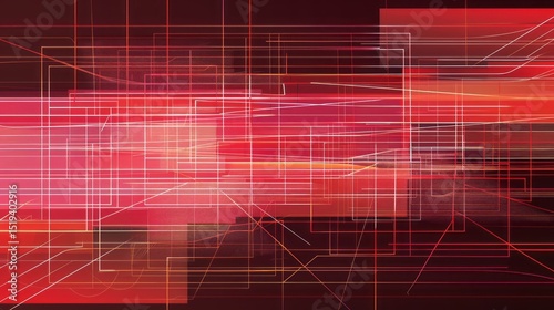 Abstract Red Geometric Network Digital Art Background Modern Technology Design Graphic Illustration Intricate Lines Pattern Red Hues Vibrant Energy Digital Wallpaper High Resolution Image Perfect for 