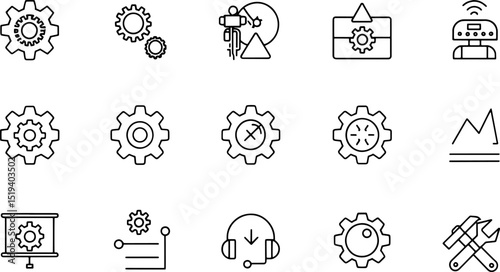 automation icon set  technology effective process .eps