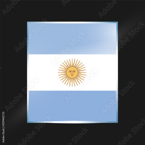 Argentina flags design vector illustration graphic of glossy buttons with identification pin vector illustration