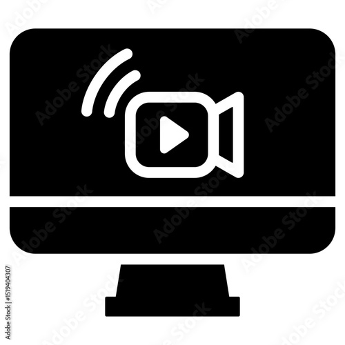 Streaming Icon Black Solid