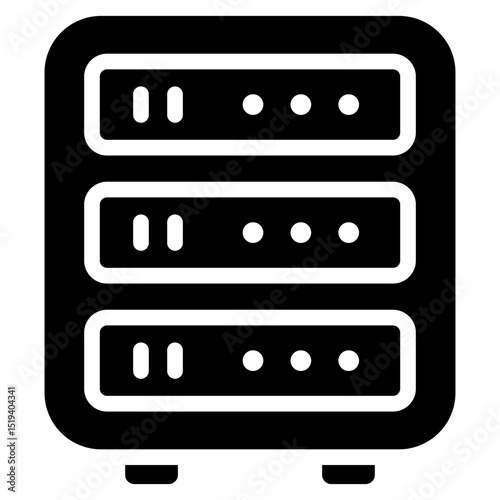 Server Icon Black Solid