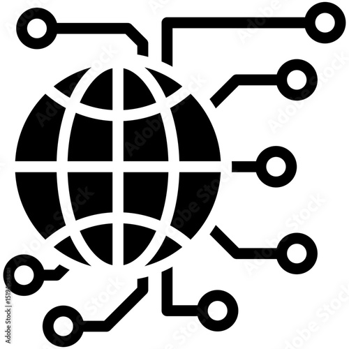 Network Icon Black Solid