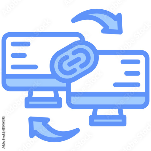 Connection Icon Outline Blue