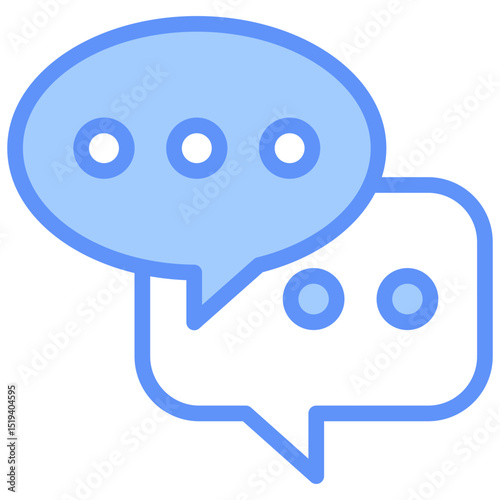 Chat Icon Outline Blue