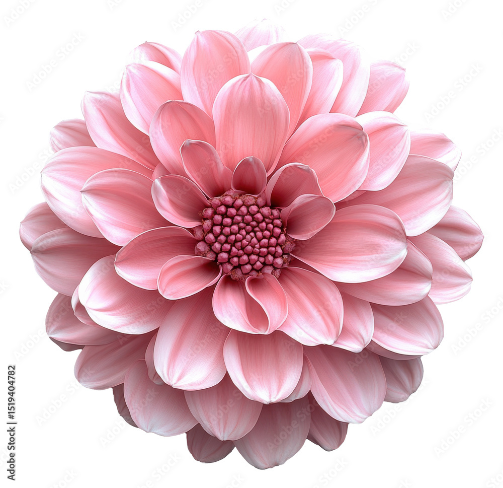Fototapeta premium Isolated Pink Dahlia Bloom on a Transparent PNG Image