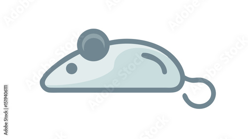 Cute cartoon mouse design featuring a light color palette and simplified details for a playful appearance
