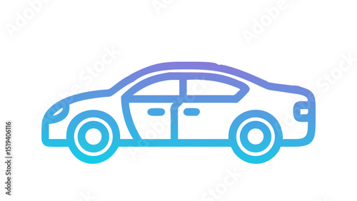 Modern car design outline with smooth curves showcasing sleek aesthetics in a minimalist style
