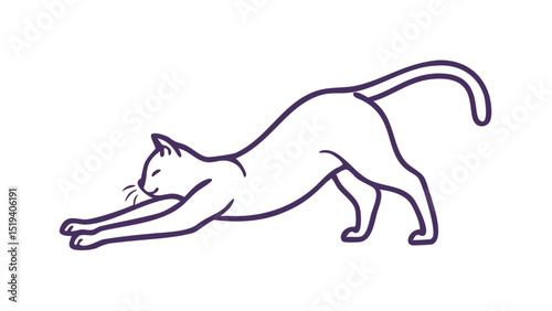 Stretching cat in a playful pose during a sunny afternoon indoors