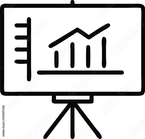 Presentation chart with graph and data analysis for business strategy and market research report