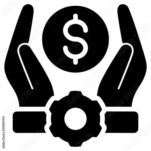 Cost Control Icon Black Solid