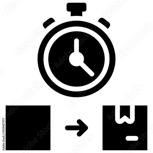 Lead Time Icon Black Solid