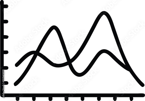 Stock market trend line graph analysis and financial data visualization chart for business report